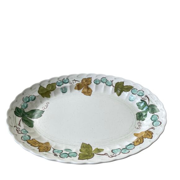 Metlox Vintage Vernon Ware Vineyard Oval Serving Platter 14x10 Made in USA Mint! - Picture 5 of 6